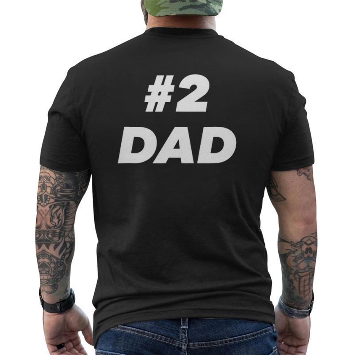 2 Number Two Dad Father’s Day Mens Back Print T-shirt