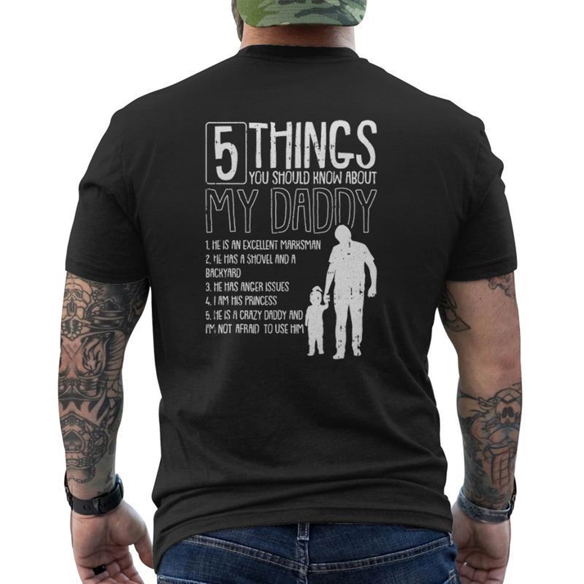 5 Things You Should Know About My Dad Fathers Day Papa Daddy Mens Back Print T-shirt