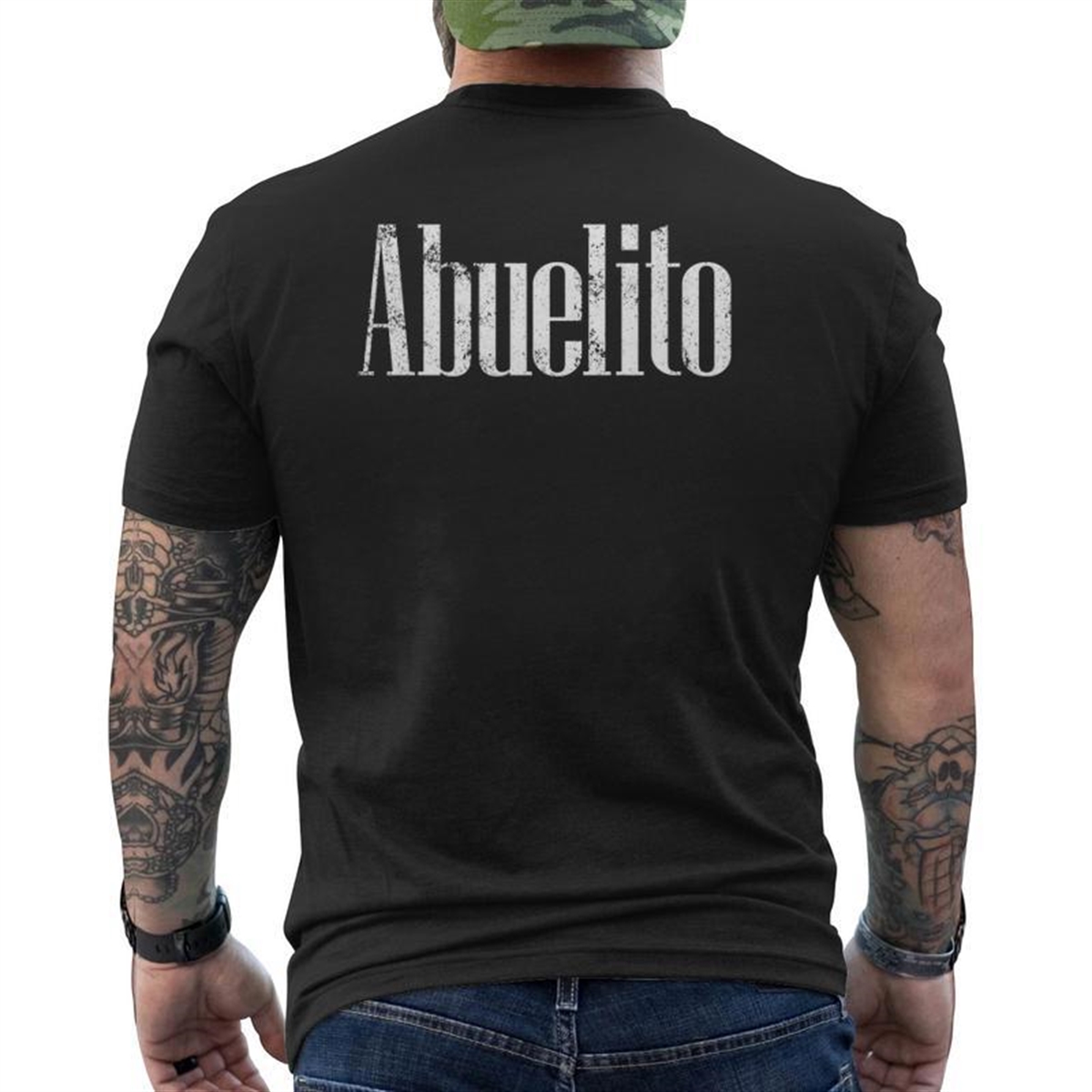 Abuelito Grandfather Father’s Day In Spanish Grandpa Mens Back Print T-shirt