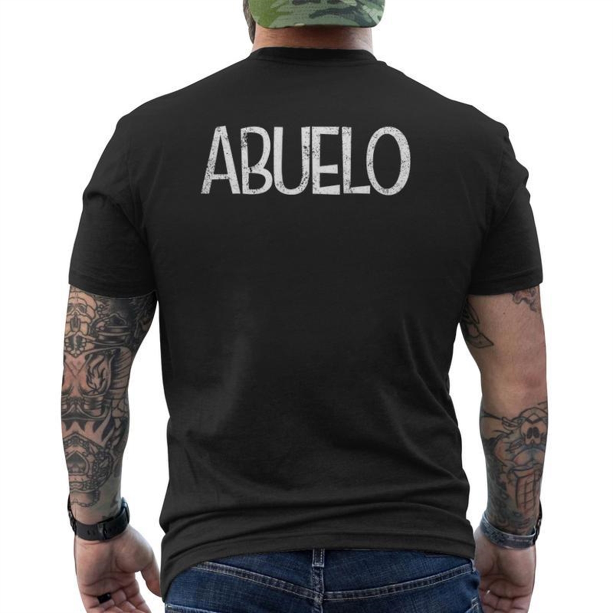 Abuelo Grandfather Father’s Day In Spanish Grandpa Mens Back Print T-shirt