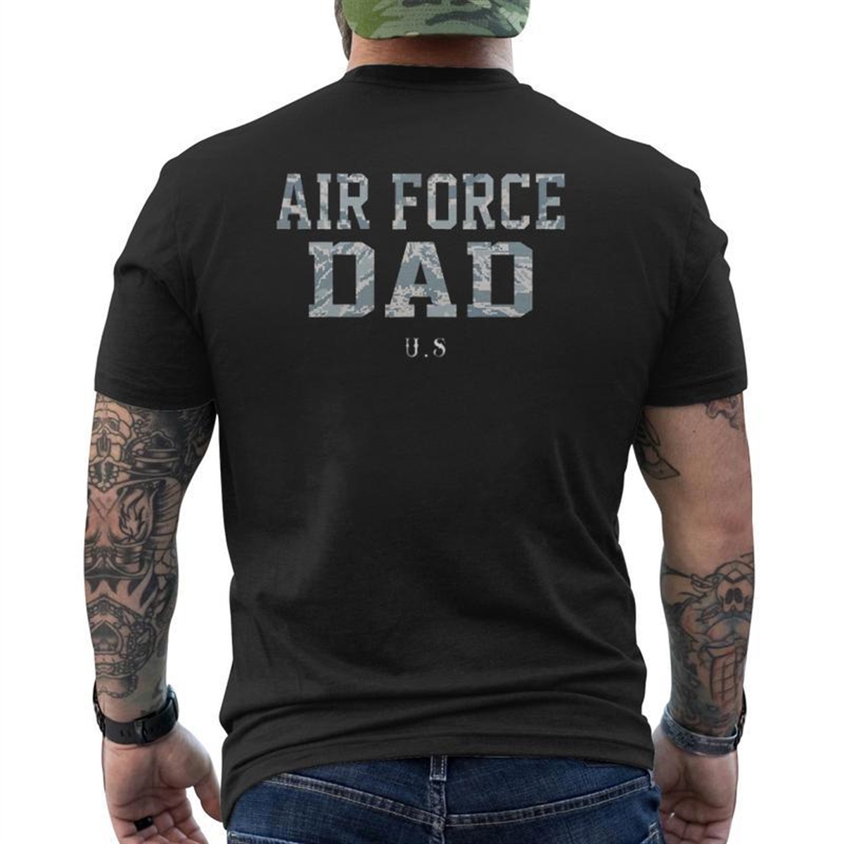 Air-force Dad Us Father’s Day Mens Back Print T-shirt
