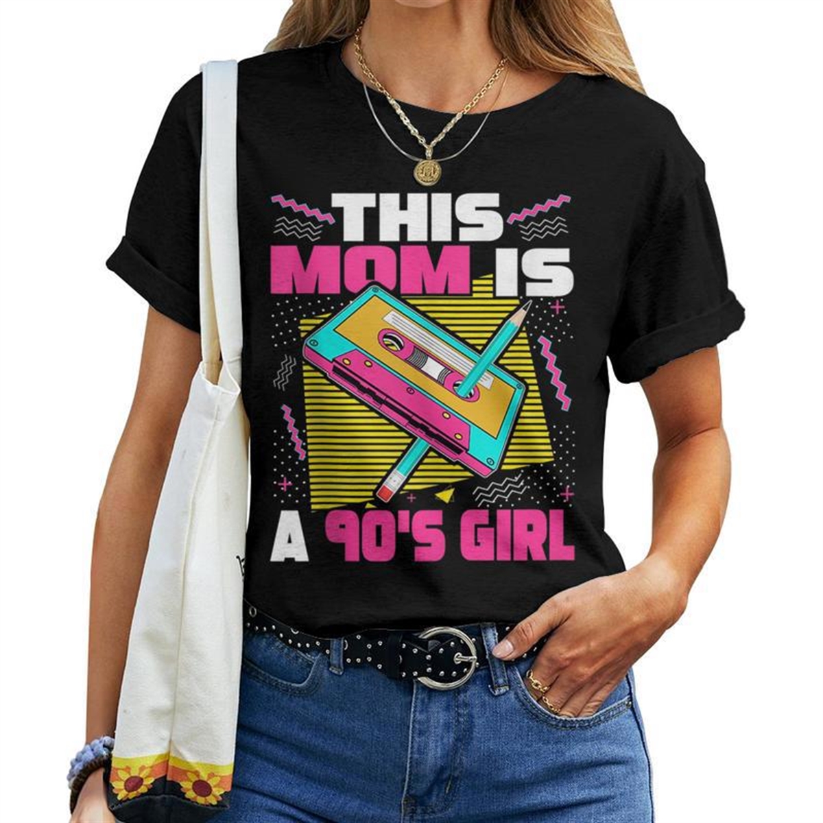 90s Girl Mom 90s Cassette Tape Mom For Mom Women T-shirt