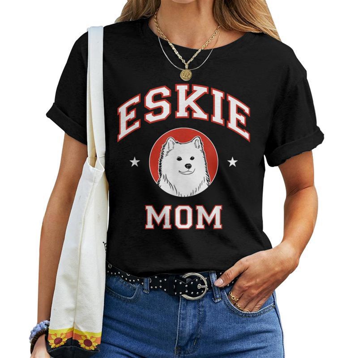 American Eskimo Dog Mom Dog Mother Women T-shirt