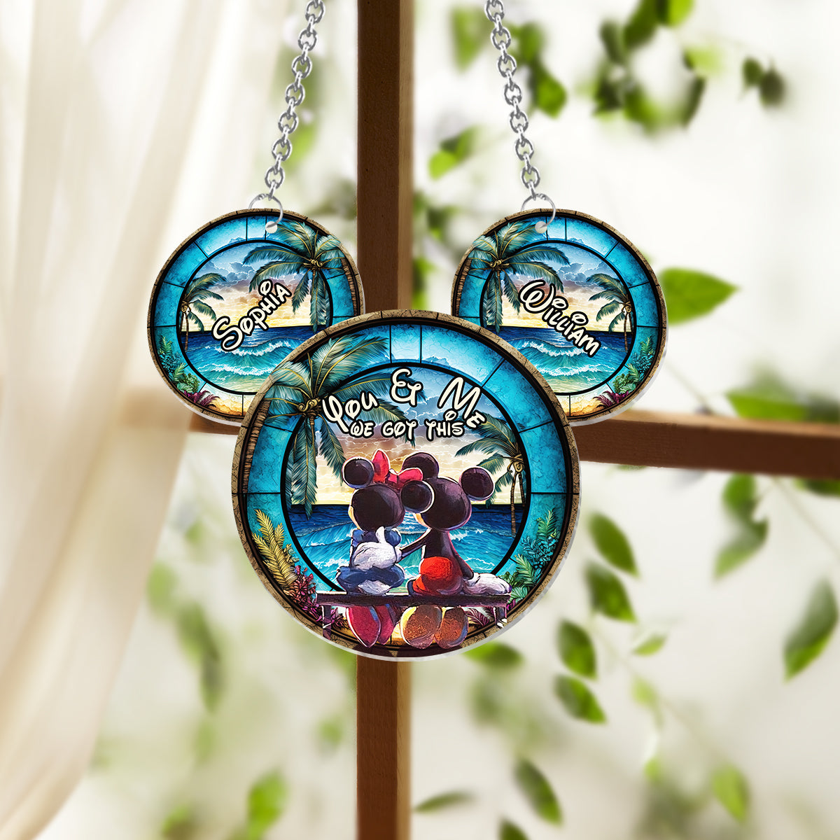 You & Me We Got This – Personalized Mouse Window Hanging Suncatcher Ornament